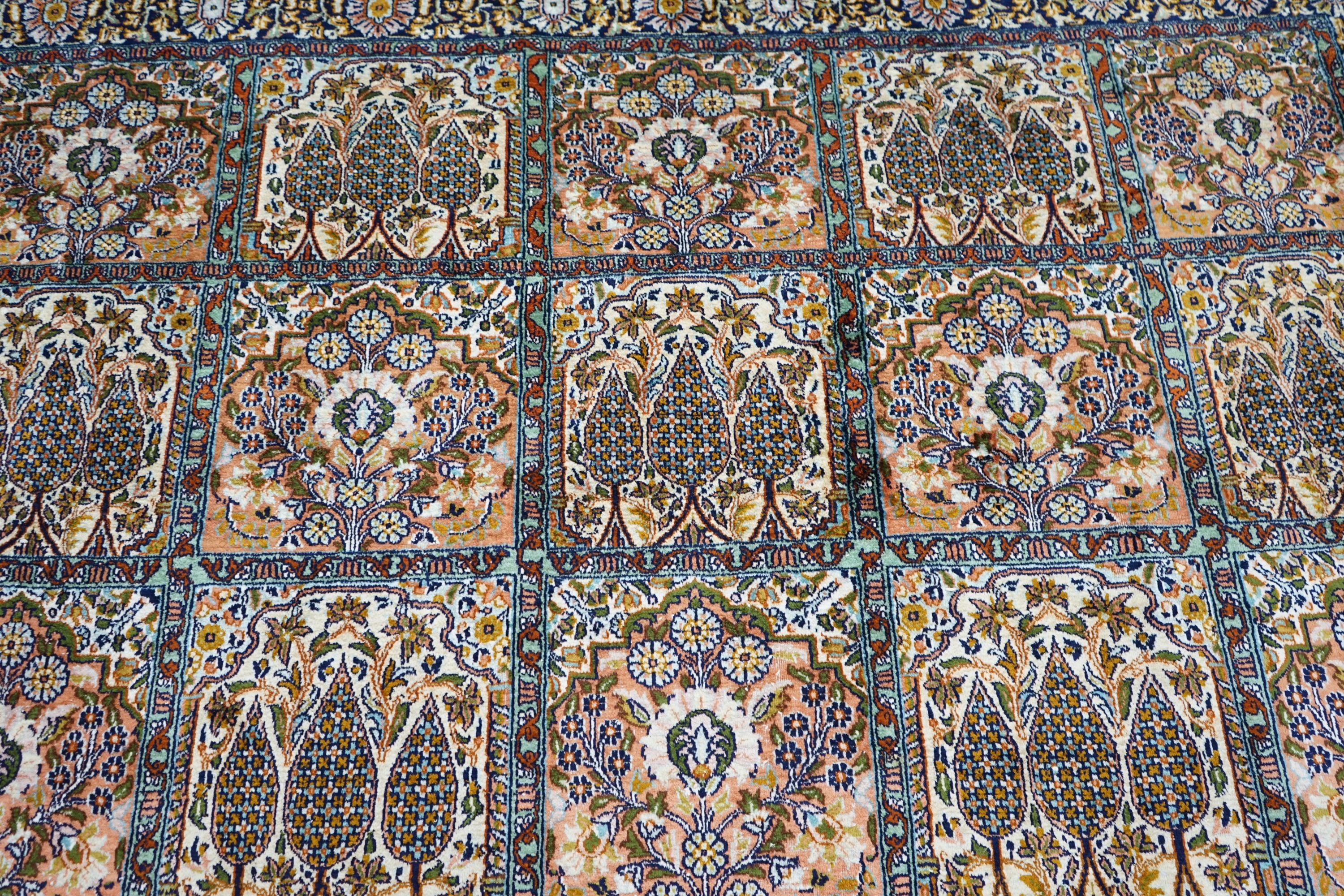 A Persian design silk rug, 190 x 130cm